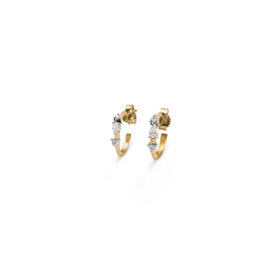 Yellow gold 'Balance' xs hoop earrings BALANCE | OR XS GC/TO-P/FARAU18G CT. 0,18+0,08